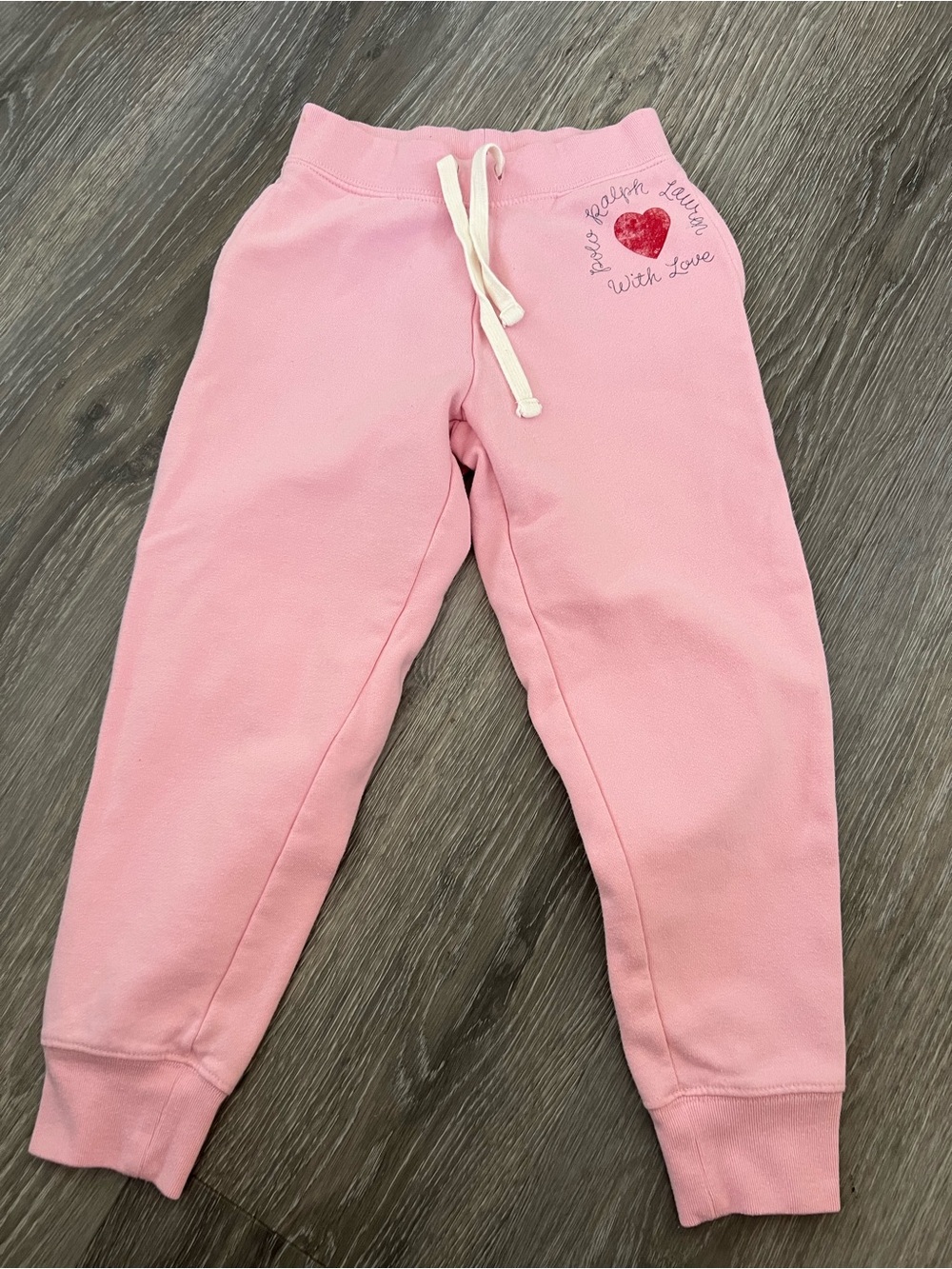 Polo by Ralph Lauren Pink Girls' Heart Drawstring Sweatpants S 7